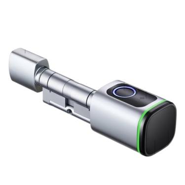 Imagem de Fechadura de porta eletrônica inteligente com núcleo de cilindro DIY, chaves de aplicativo de impressão digital, desbloqueio de cartão IC para casa, hotel(Tuya-S Gateway,A45 B45)