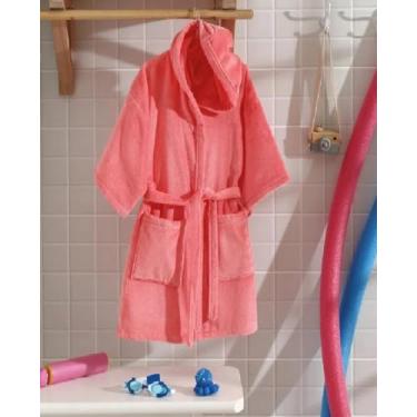 Imagem de Roupao infantil mod.ju-09 kids felpa velour af-958 liso c/ capuz tam.g