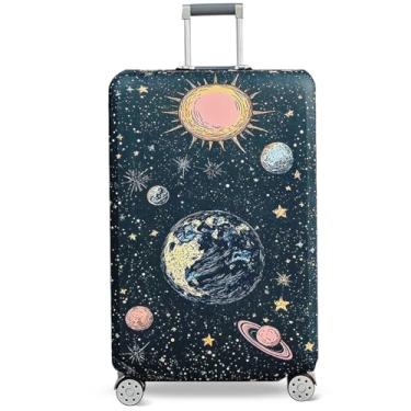 Imagem de fancyfree Capa de bagagem, lavável, protetora, antiarranhões, Viagem interestelar, XL(29"-32" luggage), Estampa