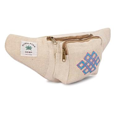 Imagem de Pochete de cânhamo, cintura ajustável e vários bolsos, bolsa de cintura e para todos os fins, Bege, 16" x 2" x 6", Projetado - 9