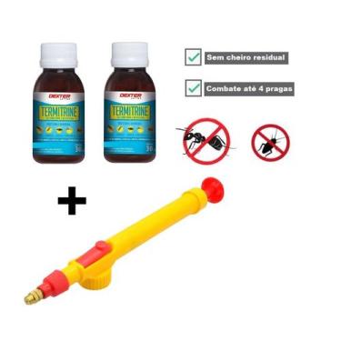 Imagem de Kit 2 Termitrine 30ml Mata Baratas Formigas Pernilongos + Pulverizador