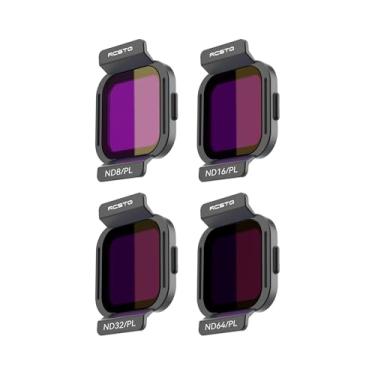 Imagem de RCstyle Kit de 4 filtros ND para DJI Flip, filtros de lente protetora de câmera cardan multirevestidos para acessórios DJI Flip (ND8PL, ND16PL, ND32PL, ND64PL)
