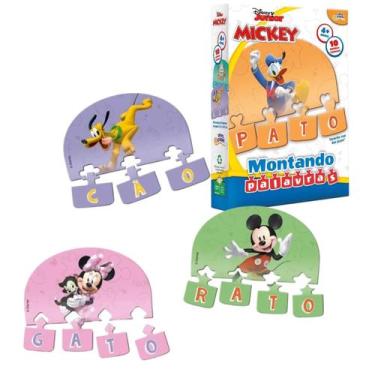 Imagem de Jogo Educativo Montando Palavras Mickey com 10 Peças Toyster
