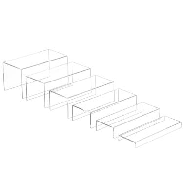 Imagem de Sezanrpt Suportes Retangulares De Acrílico Para Exposição, 6 Peças, Suportes Transparentes Para Armazenamento, Exposição Acrílica Para Bonecos Funko Pop, Sobremesas, Cupcakes, Brinquedos, Itens Cole