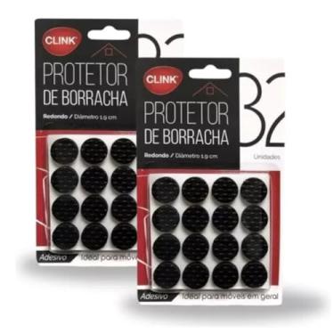 Imagem de 64 Protetor Adesivo De Móveis Pe Cadeira Mesa Redondo Borracha 1,9cm Clink