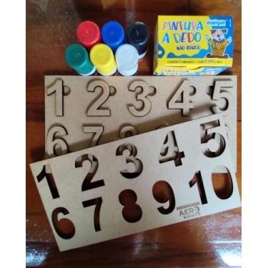 Imagem de Brinquedo Educativo tabuleiro numérico mdf cru + tinta Guache - Aero I