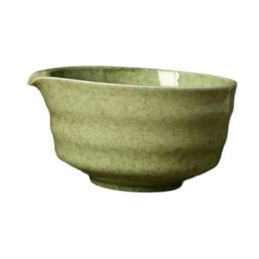 Imagem de ＫＬＫＣＭＳ Tigela de chá com matcha de cerâmica tigela de chá tradicional de porcelana 450ml Chawan Ferramenta feita à mão para preparação japonesa de matcha, Matcha Green