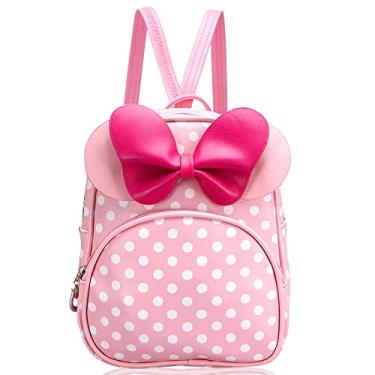 Imagem de Mochila Disney para meninas pequenas Minnie Mouse, bolsa do Mickey, minimochila infantil, rosa, 8.7 x 7 inch, Mochila Minnie Mouse para meninas pequenas