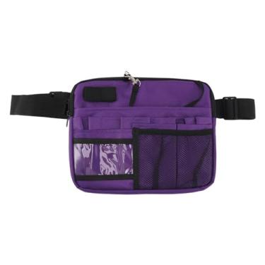 Imagem de Pochete de enfermeira, bolsa de armazenamento de suprimentos médicos, bolsa de cintura portátil para hospital, design multifuncional para enfermeiros, eletricistas, trabalhadores (roxo)