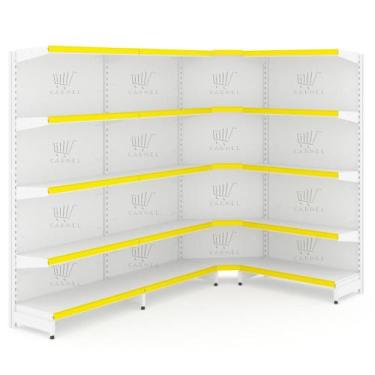 Imagem de Gondola De Mercado Fit Parede Canto 2 Inicial 1 Continuação Expositor 