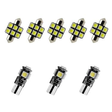 Imagem de Kit de lâmpadas interiores LED 5050 8 peças adequado para Subaru Outback MK4 2009–2014, porta-luvas de leitura de cúpula, porta-malas, espelho de vaidade, viseira de sol