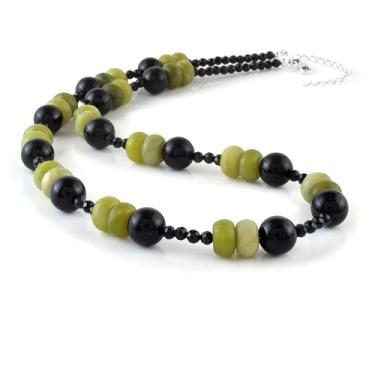 Imagem de Vatslacreations Colar gargantilha feminina com contas, joia de praia boho colorida, colar de surfista de pedra natural com fecho lagosta de prata esterlina 925 e corrente ajustável, 50 CM, Gema, jaspe