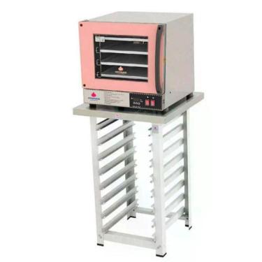 Imagem de Kit - Forno Turbo Elétrico Fast Oven PRP-004 Plus 220V Rosa + Bancada MES-004 - Progás