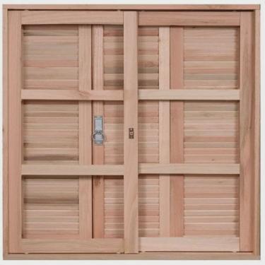 Imagem de Janela de Madeira Veneziana 100x120cm Com Caixilho 12cm ewk 230 Rondosul