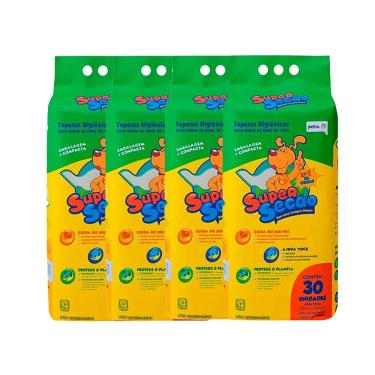 Imagem de Kit 4 Tapete Higiênicos Cães Super Secão Petix C/30 Unidades
