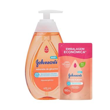 Imagem de Sabonete Líquido Johnson's Baby Cabeça aos Pés 400ml + Refil Sabonete Líquido Johnson's Baby Cabeça aos Pés 180ml