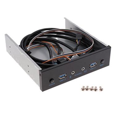 Imagem de SDENSHI Adaptador de expansão de cubo USB 3.0 do painel frontal com 2 portas com áudio HD