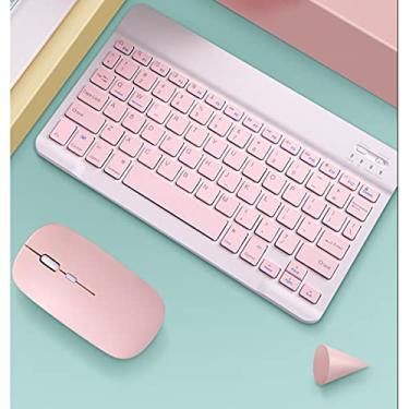 Imagem de Conjunto Teclado E Mouse Bluetooth Portátil 10 Polegadas - Rosa