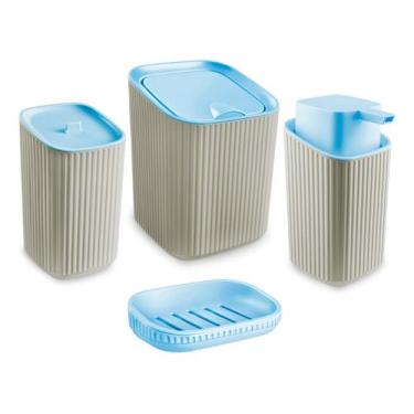 Imagem de Kit Bebê Para Banheiro Quarto Lixeira Saboneteira Dispenser Porta Algo