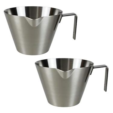 Imagem de EIKS Pacote com 2 copos de café expresso com escala de medição, alça e boca em forma de V para servir café e bebida em casa, cada capacidade de 120 ml
