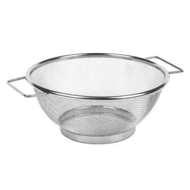 Imagem de Escorredor De Macarrão Multiuso Inox Com Alça Tamanho 20 Cm - Top Útil