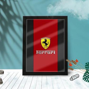 Imagem de Quadro Decorativo Ferrari C/ Moldura e Vidro 33x25 cm A4 - Genérico, P