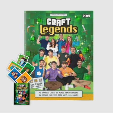 Imagem de Album De Figurinha Capa Mole Craft Legends, Pixel + 30 Envelopes