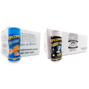 Imagem de Temperos Para Pipoca Cx 12 un - Cheddar e Flavapop Manteiga - Flavored