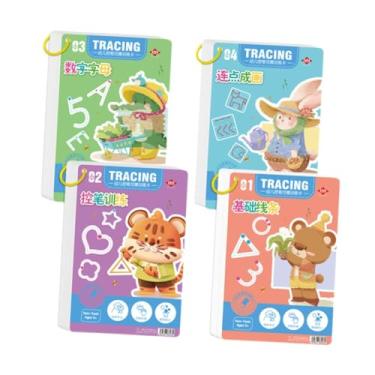 Imagem de Generic 4 peças Livro de trabalho de treinamento de controle de caneta Planilha de trabalho criativa Cute Motor Skill reutil