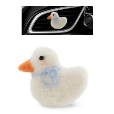 Imagem de ORIESSE Clipes de ventilação de pato para purificador de ar de carro Clipes de ventilação fofo branco patinho acessórios de carro feminino óleo essencial difusor de carro exclusivo charme de carro
