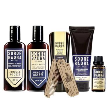 Imagem de Kit Completo para Barba Sobrebarba Jungle Boogie, Shampoo, Balm, Condicionador, Óleo e Pente para Barba