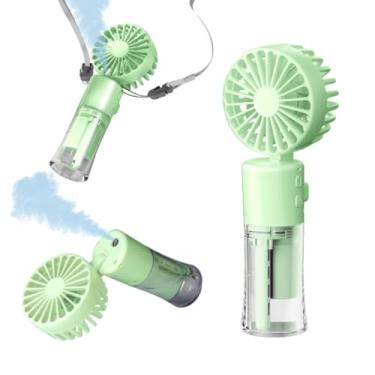 Imagem de Frelisiy Ventilador de nebulização portátil, multiuso para mini ventilador de pescoço portátil, ventilador de mesa de 1500 mAh, ajustável em 4 velocidades, adequado para mulheres, casa, escritório