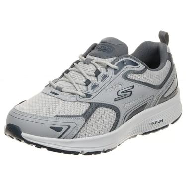 Imagem de Skechers Tênis de corrida e caminhada masculino Go Run de desempenho consistente, Cinza/azul-marinho, 8.5