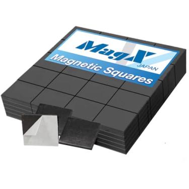 Imagem de Quadrados magnéticos magnéticos MagX com adesivo 1,9 cm x 1,9 cm (100 peças), ultragrosso 60 mm, folha magnética, quadrados magnéticos com autoadesivo, descascar e colar, ímãs fortes anisotrópicos, papelaria, material de escritório