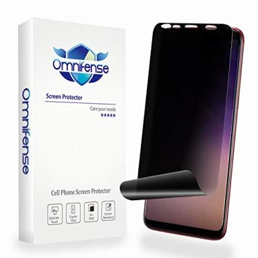 Imagem de Omnifense Película protetora de tela para Galaxy S8 Plus 2 vias antiespião (pacote com 2) película macia de ajuste curvo (não vidro temperado) para Samsung S8+ com 1 pacote de protetor de pele