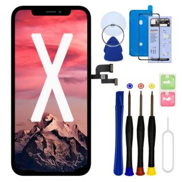 Imagem de Kit de substituição de tela para iPhone X 10 de 5.8 cm, tela de montagem de digitalizador 3D Touch & LCD, compatível com A1865、A1901、A1902,com ferramentas de reparo completas e protetor de tela. (5,8