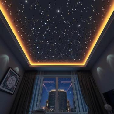 Imagem de Kit Mix 500 Pontos Branco Céu Estrelado LED Quarto Infantil - Fibra Ót