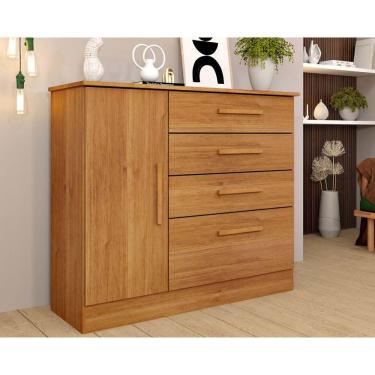 Imagem de Cômoda Casal Chicago C/ 1 Porta E 4 Gavetas Cinamomo - Tcil Móveis