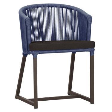 Imagem de Cadeira De Jantar Noronha Alumínio Marrom E9 Trama Original Azul