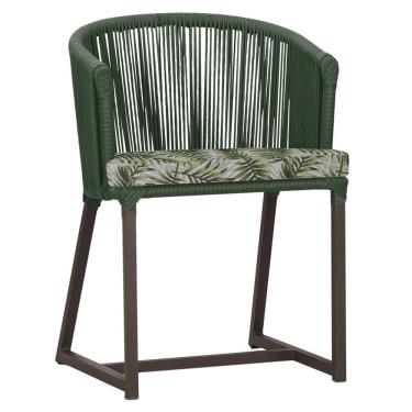 Imagem de Cadeira De Jantar Noronha Alumínio Marrom E5 Trama Original Verde