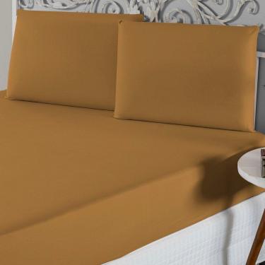 Imagem de Jogo De Lençol Queen Malha 100% Algodão 3 Peças - Cobre