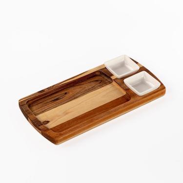 Imagem de Petisqueira Madeira Teca Com 2 Molheiras - Stolf