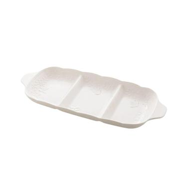 Imagem de Petisqueira Com 3 Divisórias Em Porcelana Butterfly Flower 34x14,5cm Lyor