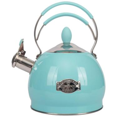 Imagem de Chaleira de Chá LUXGRACE 2.5 Litros em Aço Inoxidável com Apito, Azul Claro
