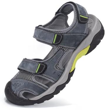 Imagem de visionreast Sandálias Masculinas De Couro Fechadas Leves Para Caminhada Ao Ar Livre, Praia, Verão, Esporte Atlético, Água