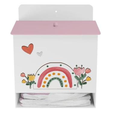 Imagem de Porta Fralda Kit Higiene MDF Quarto Sunshine Arco Íris - Neném na Nuve