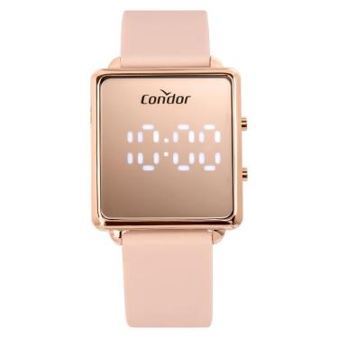 Imagem de Relógio Condor Feminino Ref: Comd1202ahs/5j Led Espelhado Rosé