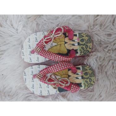 Imagem de CHINELOS BORDADOS ATELIÊ DA POLLY Infantil personalizada Minnie