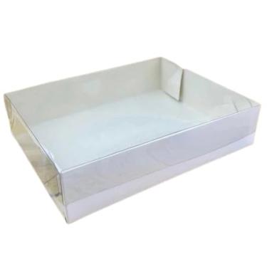 Imagem de 30 CAIXAS P/ 20 DOCES BRANCA C/TAMPA ACETATO 17X14X4