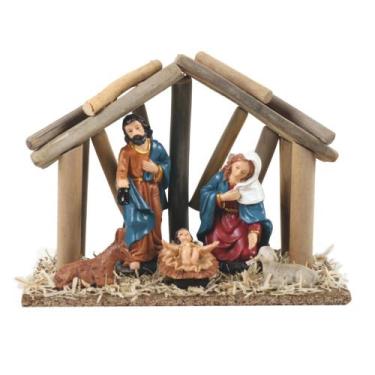 Imagem de Presépio Jesus, Maria e José Enfeite De Madeira 20X12X19CM - Wincy Nat